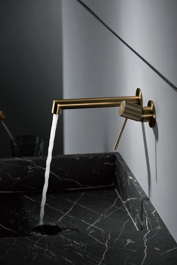 Rubinetto monocomando lavabo incasso serie Line oro spazzolato - Prodotti  imex