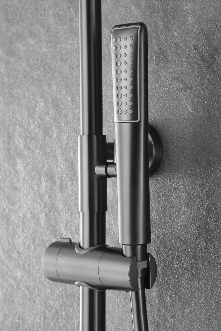 Black gun metal thermostatic shower bar Naples series - Imex Products